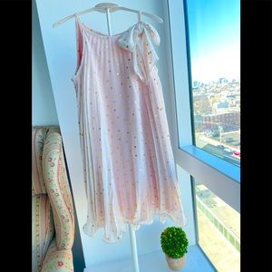 Zunie Sleeveless Gold Polka Dots Mesh Fairy Dress